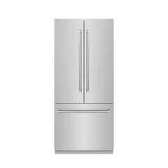 ZLINE 36 in. 19.6 cu. ft. French Door Built-In Bottom Freezer Refrigerator with Water Dispenser and Ice Maker - SRBIV