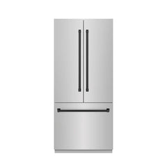 ZLINE 36 in. 19.6 cu. ft. French Door Built-In Bottom Freezer Refrigerator with Water Dispenser and Ice Maker - SRBIV