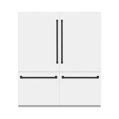 ZLINE 72 in. 39.6 cu. ft. French Door Built-In Bottom Freezer Refrigerator with Water Dispensers and Ice Makers in White Matte with Graphite Gray Interior - GRBIT
