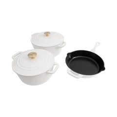 ZLINE 5-Piece Enameled Cast Iron Cookware Set in White Matte - CWSETS-WM-5 - The Home Selection
