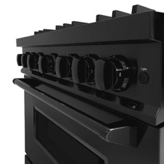 ZLINE 36 in. 5.2 cu. ft. Classic Dual Fuel Range with 6 Burner Gas Cooktop and Electric Convection Oven in Black Stainless Steel - CDRB-36