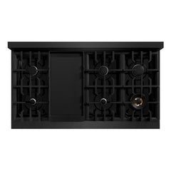 ZLINE 48 in. 6.7 cu. ft. Classic Double Oven Dual Fuel Range with 8 Burner Gas Cooktop in Black Stainless Steel - CDRB-48