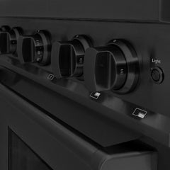 ZLINE 30 in. 4.2 cu. ft. Classic Gas Range with 4 Burner Cooktop and Convection Gas Oven in Black Stainless Steel - CGRB-30