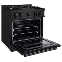 ZLINE 30 in. 4.2 cu. ft. Classic Gas Range with 4 Burner Cooktop and Convection Gas Oven in Black Stainless Steel - CGRB-30