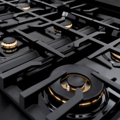 ZLINE 48 in. 6.7 cu. ft. Classic Double Oven Gas Range in Black Stainless Steel with 8 Brass Burners - CGRB-BR-48
