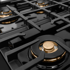 ZLINE 30 in. Classic Gas Rangetop with 4 Burner DuoPro™ Cooktop in Black Stainless Steel - PCRTB-30