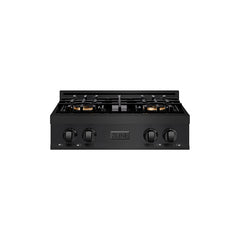 ZLINE 30 in. Classic Gas Rangetop with 4 Burner DuoPro™ Cooktop in Bla - Black Stainless Steel