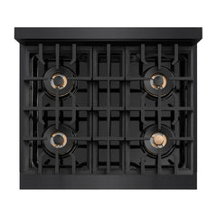 ZLINE 30 in. Classic Gas Rangetop with 4 Burner DuoPro™ Cooktop in Black Stainless Steel - PCRTB-30