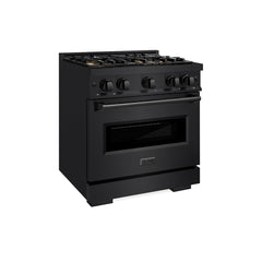 ZLINE 30 in. 4.2 cu. ft. Classic Dual Fuel Range with 4 Burner DuoPro™ Cooktop and Electric Convection Oven in Black Stainless Steel - PCDRB-30
