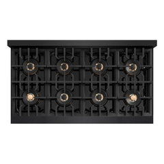 ZLINE 48 in. 6.7 cu. ft. Classic Gas Range with 8 Burner DuoPro™ Cooktop and Dual Ovens in Black Stainless Steel - PCGRB-48