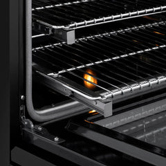ZLINE Autograph Edition 36 in. 5.2 cu. ft. Classic Gas Range with 6 Burner DuoPro™ Cooktop and Convection Gas Oven in Black Stainless Steel and Champagne Bronze Accents