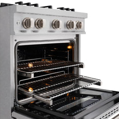 ZLINE 30 in. 4.2 cu. ft. Classic Dual Fuel Range with 4 Burner Gas Cooktop and Electric Convection Oven in Satin Stainless Steel - CDRS-30
