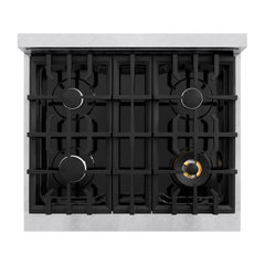 ZLINE 30 in. 4.2 cu. ft. Classic Dual Fuel Range with 4 Burner Gas Cooktop and Electric Convection Oven in Satin Stainless Steel - CDRS-30