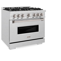 ZLINE 36 in. 5.2 cu. ft. Classic Dual Fuel Range with 6 Burner Gas Cooktop and Electric Convection Oven in Satin Stainless Steel - CDRS-36
