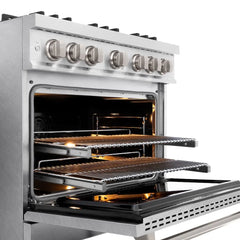 ZLINE 36 in. 5.2 cu. ft. Classic Dual Fuel Range with 6 Burner Gas Cooktop and Electric Convection Oven in Satin Stainless Steel - CDRS-36