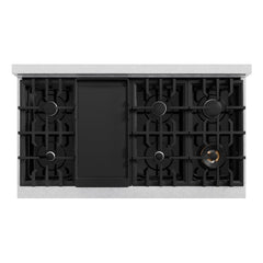 ZLINE 48 in. 6.7 cu. ft. Classic Double Oven Dual Fuel Range with 8 Burner Gas Cooktop in Satin Stainless Steel - CDRS-48