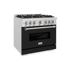 ZLINE 36 in. 5.2 cu. ft. Classic Dual Fuel Range with 6 Burner Gas Cooktop and Electric Convection Oven in Satin Stainle