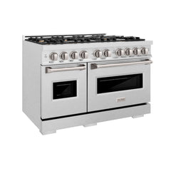 ZLINE 48 in. 6.7 cu. ft. Classic Double Oven Dual Fuel Range in Satin Stainless Steel with 8 Brass Burners - CDRS-BR-48