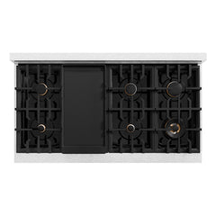 ZLINE 48 in. 6.7 cu. ft. Classic Double Oven Dual Fuel Range in Satin Stainless Steel with 8 Brass Burners - CDRS-BR-48