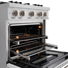 ZLINE 30 in. 4.2 cu. ft. Classic Dual Fuel Range with 4 Burner Gas Cooktop and Electric Convection Oven in Satin Stainless Steel with White Matte Door - CDRS-WM-30