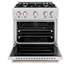 ZLINE 30 in. 4.2 cu. ft. Classic Gas Range with 4 Burner Cooktop and Convection Gas Oven in Satin Stainless Steel - CGRS-30