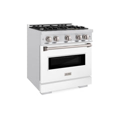 ZLINE 30 in. 4.2 cu. ft. Classic Gas Range with 4 Burner Cooktop and Convection Gas Oven in Satin Stainless Steel with W