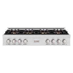ZLINE 48 in. Classic Gas Rangetop with 8 Burner DuoPro™ Cooktop in Sat - Satin Stainless Steel