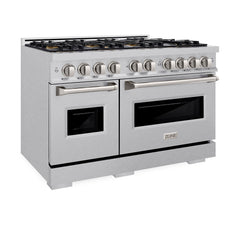 ZLINE 48 in. 6.7 cu. ft. Classic Dual Fuel Range with 8 Burner DuoPro™ Cooktop and Dual Ovens in Satin Stainless Steel - PCDRS-48