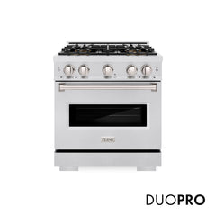ZLINE 30 in. 4.2 cu. ft. Classic Gas Range with 4 Burner DuoPro™ Cooktop and Convection Gas Oven in Satin Stainless Stee