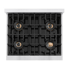 ZLINE 30 in. 4.2 cu. ft. Classic Gas Range with 4 Burner DuoPro™ Cooktop and Convection Gas Oven in Satin Stainless Steel - PCGRS-30