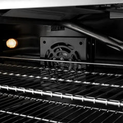 ZLINE 36 in. 5.2 cu. ft. Classic Gas Range with 6 Burner Cooktop and Convection Gas Oven in Stainless Steel with Black Matte Door - CGR-BLM-36 - The Home Selection