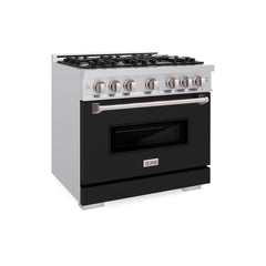 ZLINE 36 in. 5.2 cu. ft. Classic Dual Fuel Range with 6 Burner Gas Cooktop and Electric Convection Oven in Stainless Ste