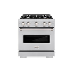 ZLINE 30 in. 4.2 cu. ft. Classic Dual Fuel Range with 4 Burner Gas Cooktop and Electric Convection Oven in Stainless Steel - CDR30
