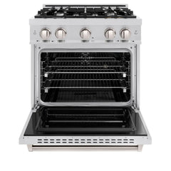 ZLINE 30 in. 4.2 cu. ft. Classic Dual Fuel Range with 4 Burner Gas Cooktop and Electric Convection Oven in Stainless Steel - CDR30
