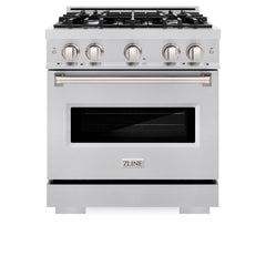 ZLINE 30 in. 4.2 cu. ft. Classic Dual Fuel Range with 4 Burner Gas Cooktop and Electric Convection Oven in Stainless Steel - CDR30