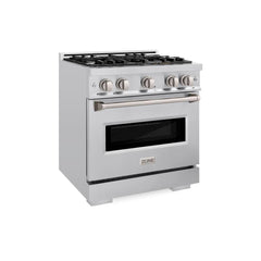 ZLINE 30 in. 4.2 cu. ft. Classic Dual Fuel Range with 4 Burner Gas Cooktop and Electric Convection Oven in Stainless Ste
