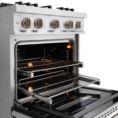 ZLINE 30 in. 4.2 cu. ft. Classic Dual Fuel Range with 4 Burner Gas Cooktop and Electric Convection Oven in Stainless Steel - CDR30