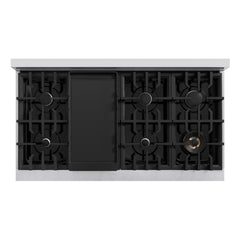 ZLINE 48 in. 6.7 cu. ft. Classic Double Oven Dual Fuel Range with 8 Burner Gas Cooktop in Stainless Steel - CDR48