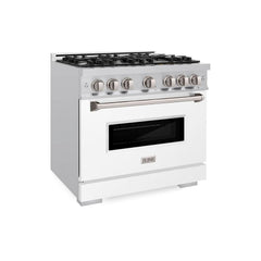ZLINE 36 in. 5.2 cu. ft. Classic Dual Fuel Range with 6 Burner Gas Cooktop and Electric Convection Oven in Stainless Ste