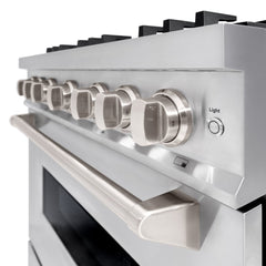 ZLINE 36 in. 5.2 cu. ft. Classic Gas Range with Convection Gas Oven in Stainless Steel with 6 Brass Burners - CGR-BR-36