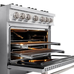 ZLINE 36 in. 5.2 cu. ft. Classic Dual Fuel Range with 6 Burner Gas Cooktop and Electric Convection Oven in Stainless Steel - CDR36