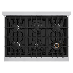ZLINE 36 in. 5.2 cu. ft. Classic Dual Fuel Range with 6 Burner Gas Cooktop and Electric Convection Oven in Stainless Steel - CDR36