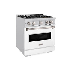 ZLINE 30 in. 4.2 cu. ft. Classic Dual Fuel Range with 4 Burner Gas Cooktop and Electric Convection Oven in Stainless Ste