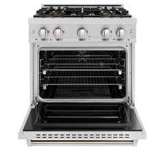 ZLINE 30 in. 4.2 cu. ft. Classic Dual Fuel Range with 4 Burner DuoPro™ Cooktop and Electric Convection Oven in Stainless Steel - PCDR30