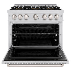 ZLINE 36 in. 5.2 cu. ft. Classic Dual Fuel Range with 6 Burner DuoPro™ Cooktop and Electric Convection Oven in Stainless Steel - PCDR36 - The Home Selection