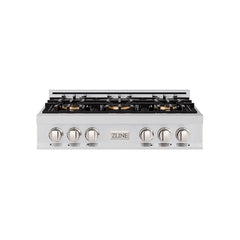 ZLINE 36 in. Classic Gas Rangetop with 6 Burner DuoPro™ Cooktop in Sta - Stainless Steel