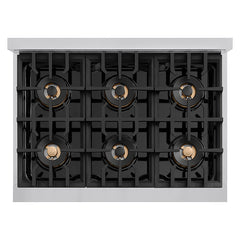 ZLINE 36 in. Classic Gas Rangetop with 6 Burner DuoPro™ Cooktop in Stainless Steel - PCRT36