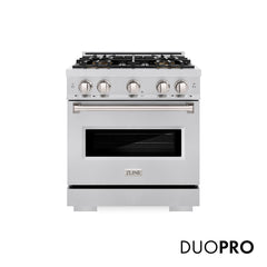 ZLINE 30 in. 4.2 cu. ft. Classic Gas Range with 4 Burner DuoPro™ Cooktop and Convection Gas Oven in Stainless Steel - PC