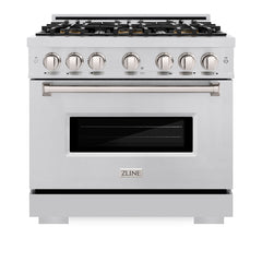 ZLINE 36 in. 5.2 cu. ft. Classic Gas Range with 6 Burner DuoPro™ Cooktop and Convection Gas Oven in Stainless Steel - PCGR36 - The Home Selection