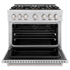 ZLINE 36 in. 5.2 cu. ft. Classic Gas Range with 6 Burner DuoPro™ Cooktop and Convection Gas Oven in Stainless Steel - PCGR36 - The Home Selection